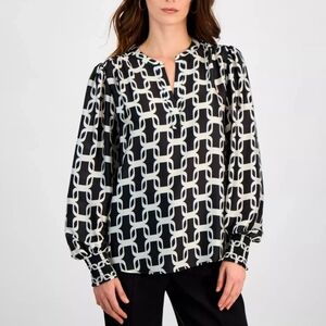 T Tahari | Chain Link Pattern Blouse